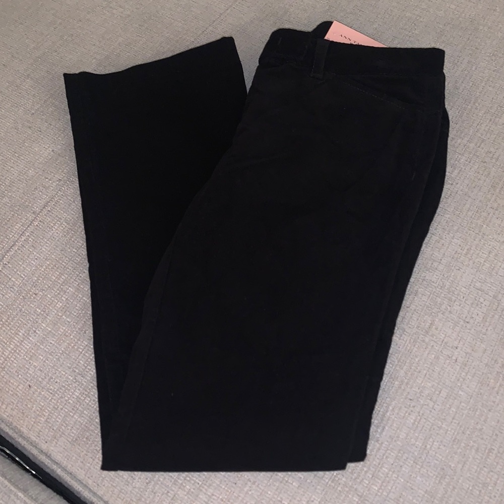 Ann Taylor Boot Leg Black Corduroy Pant